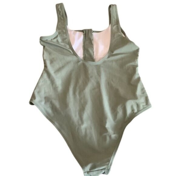 Mint Green One-Piece Swimsuit With Front Zipper Detail Nylon/Spandex Blend For W - Picture 8 of 8